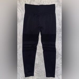 Perforated Black Leggings W/ Butt Scrunch